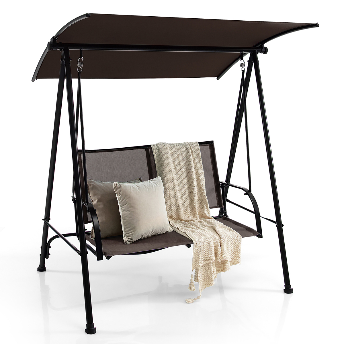 Photos - Canopy Swing Costway 2-Seat Patio Swing with Adjustable Canopy - Patio Swing Porch CF N 