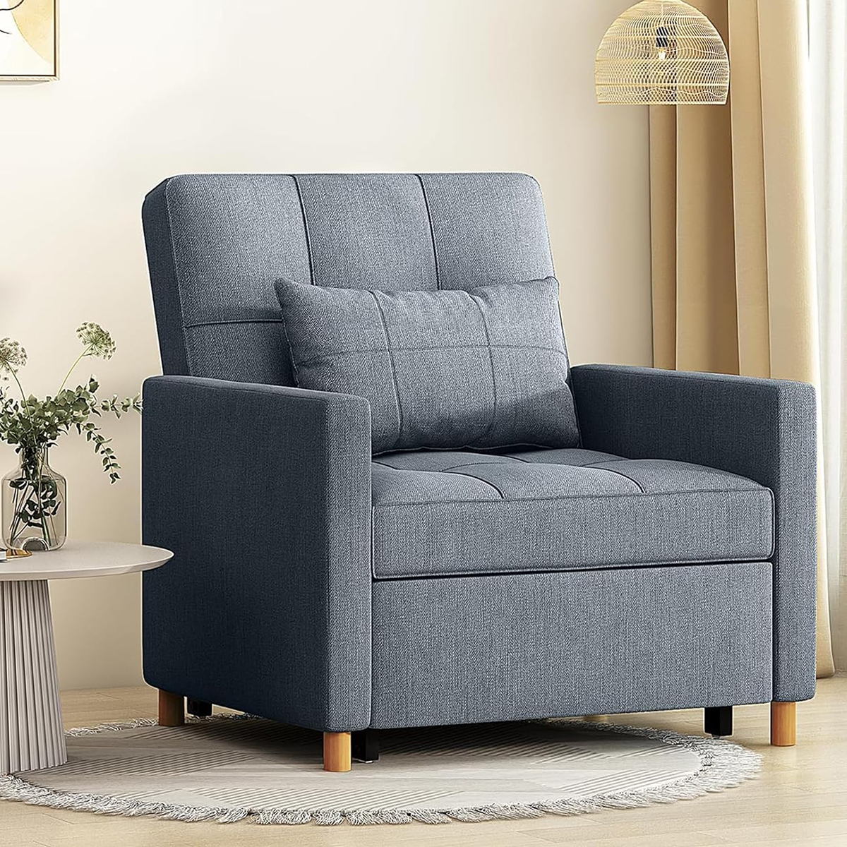 3-in-1 Fold-out Sofa Chair Bed with Pillow - 13148DG-UG01