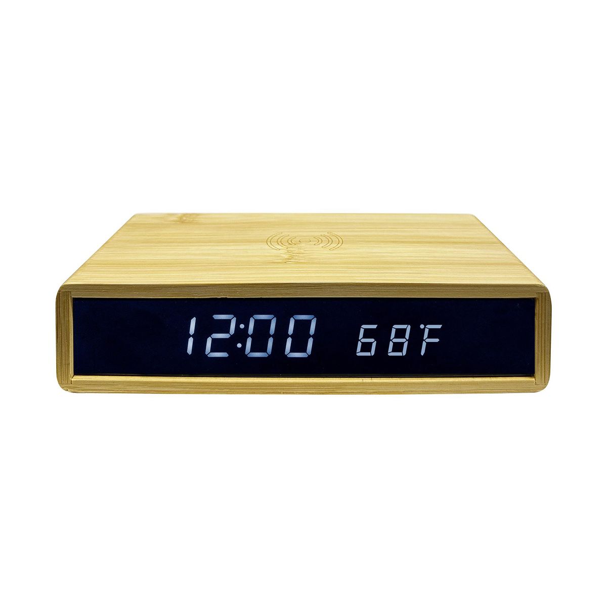 Photos - Radio / Table Clock Zummy Zummy Wireless Charger Clock with LED - Bamboo ZTWC048BB