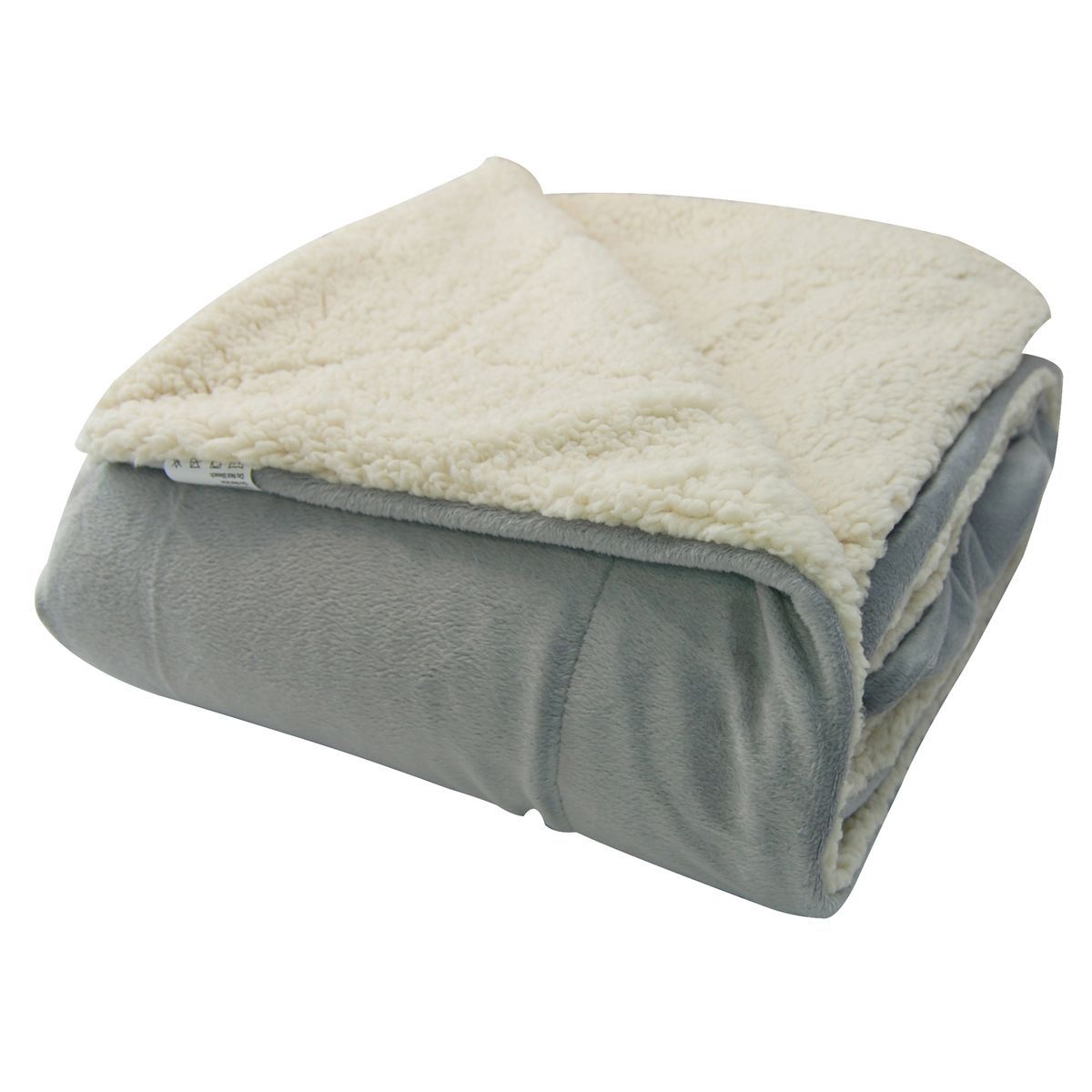 Photos - Duvet Private Label 60-Inch Micromink Sherpa Throw Blanket - Gray T021G