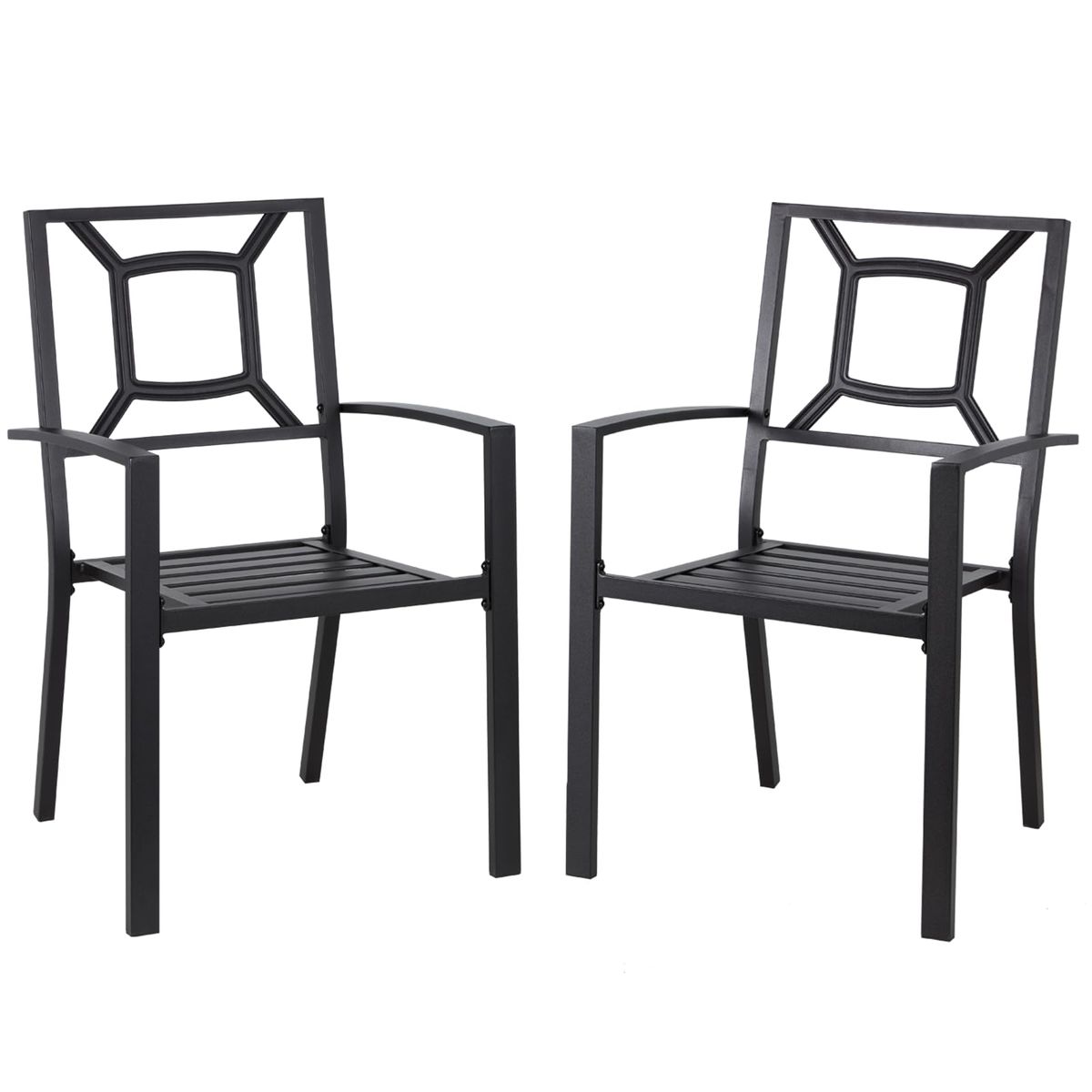 Photos - Garden Furniture AECOJOY Outdoor Metal Patio Chairs  - 16098BK-UG01-2 16098BK-U(Set of 2-6)