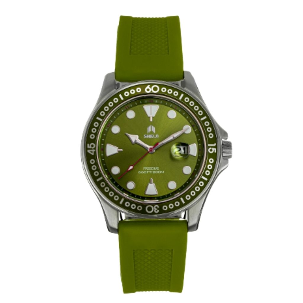 Photos - Wrist Watch Shield ® Freedive Strap Watch with Date - Green SLDSH115-3 