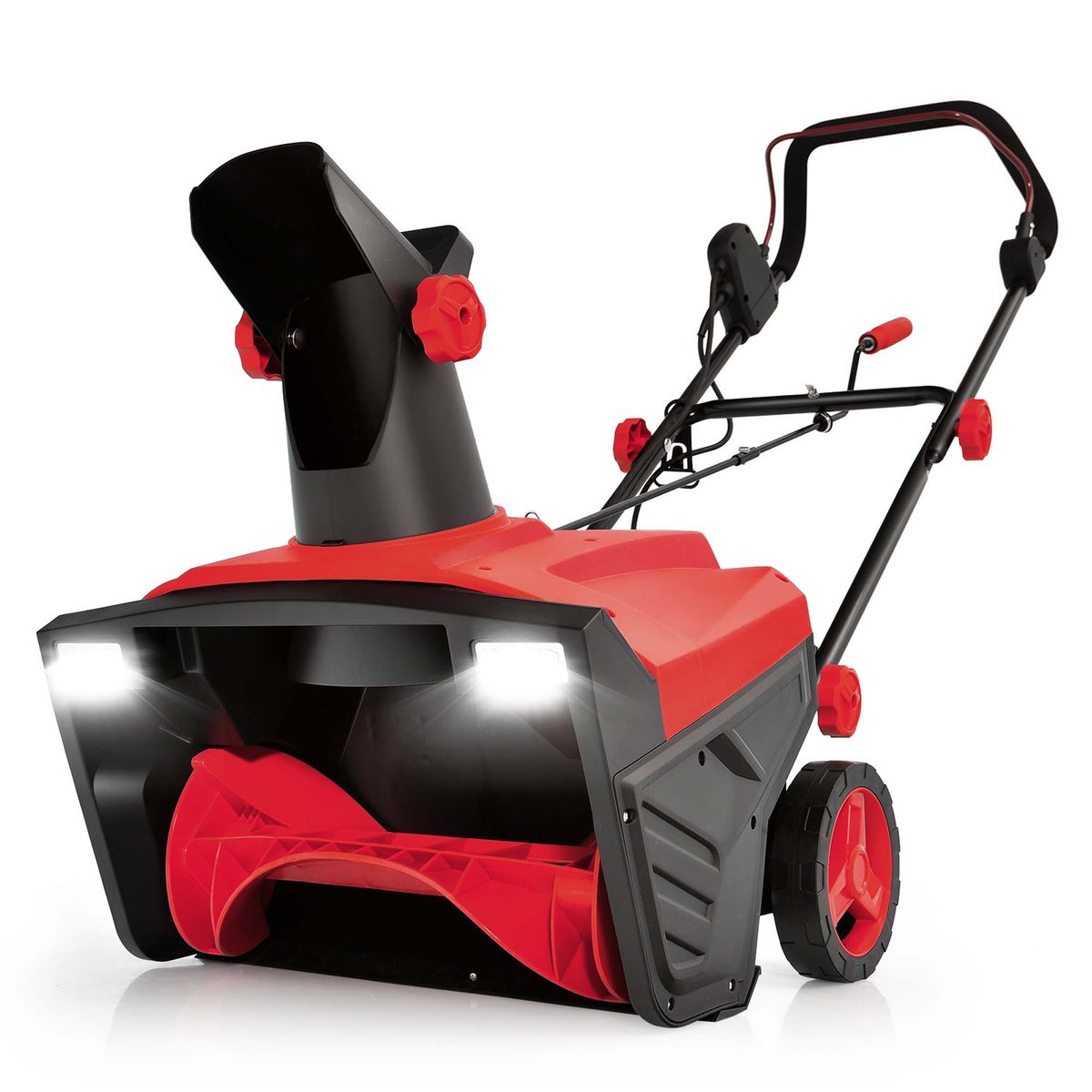 20-Inch Electric Snow Thrower, 120V, 15A, with 180° Rotatable Chute - Red