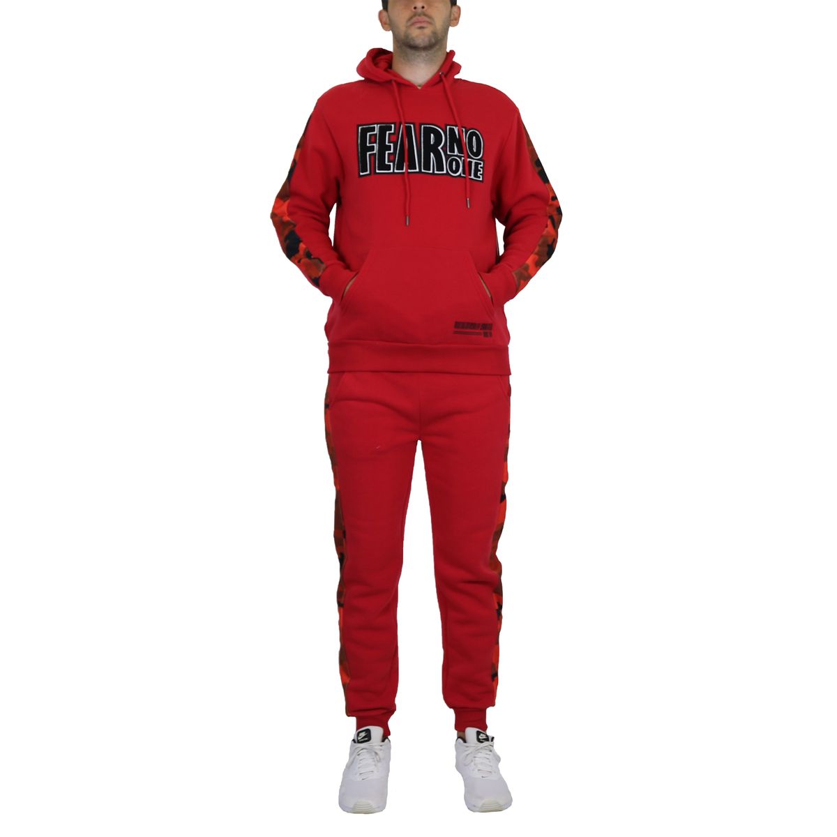 Men's 2-Piece Fleece-Lined Pullover Hoodie & Jogger Sweatpants Set - M2PC-60-RD - XL
