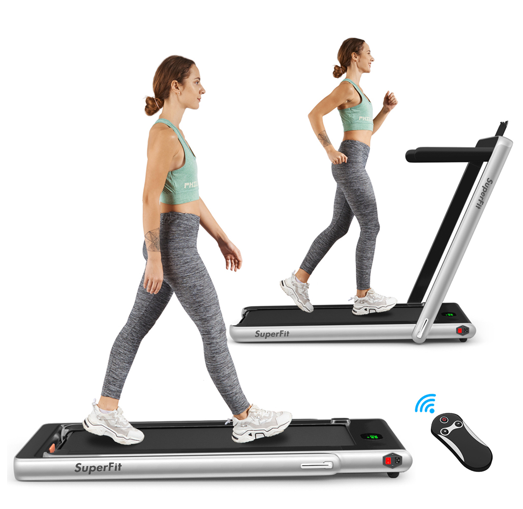 Photos - Treadmill Goplus Superfit 2.25HP 2-in-1 Folding with Bluetooth Speaker - Silver SP37038SL-UNTIL