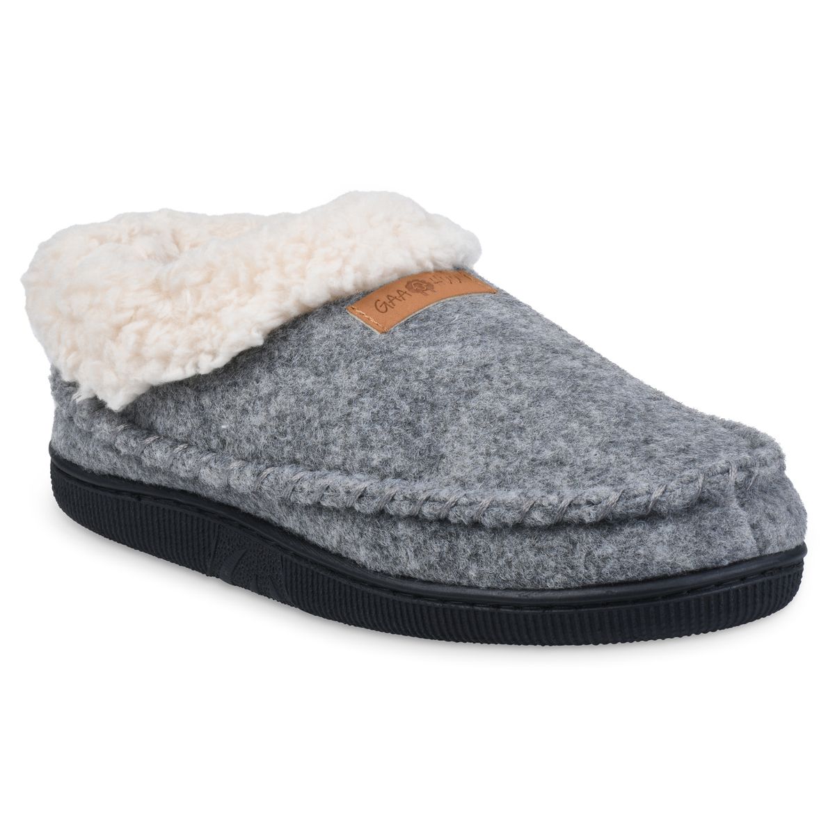 Gaahuu Faux Wool Mocassin Slipper for Womens - Small - Sweatshirt Grey