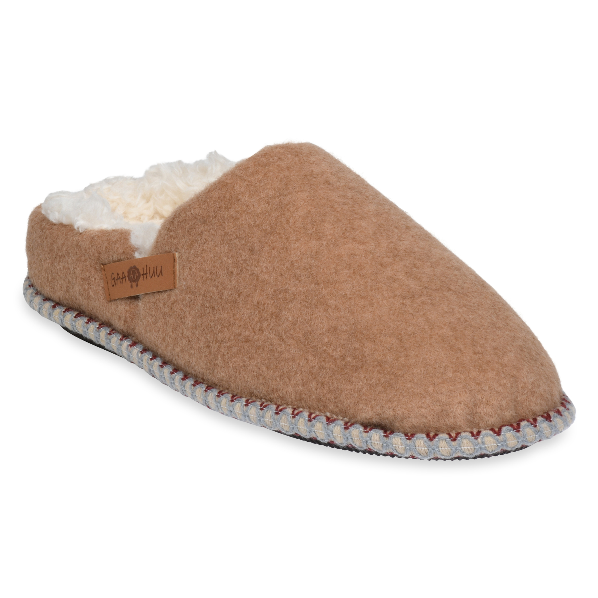 GaaHuu™ Memory Foam Clog Slippers for Women - tan large felted clog