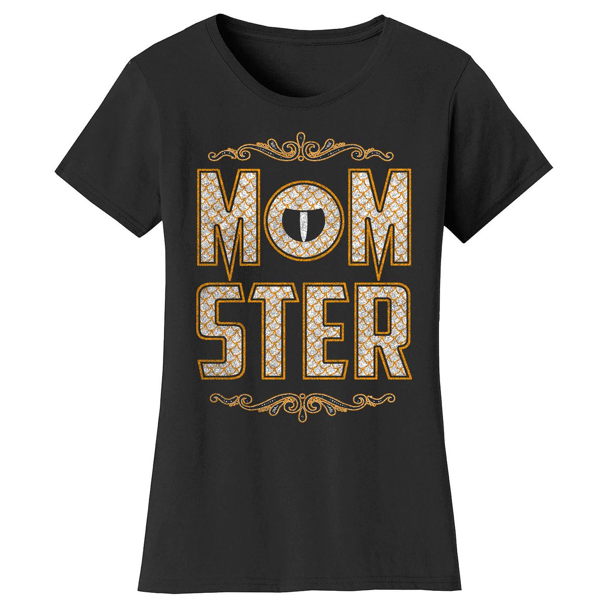 Women's Fun Halloween T-Shirts - MOMSTER - Black / 2XL