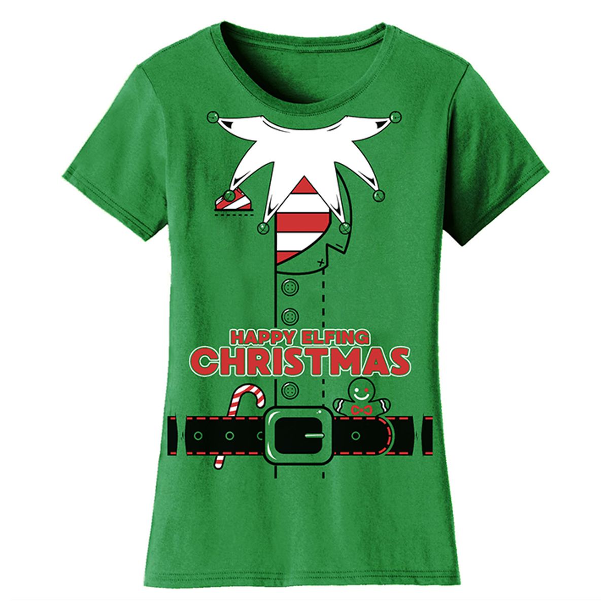 Women's Best Mom Christmas T-Shirts - Elf Suit - Kelly Green / XL