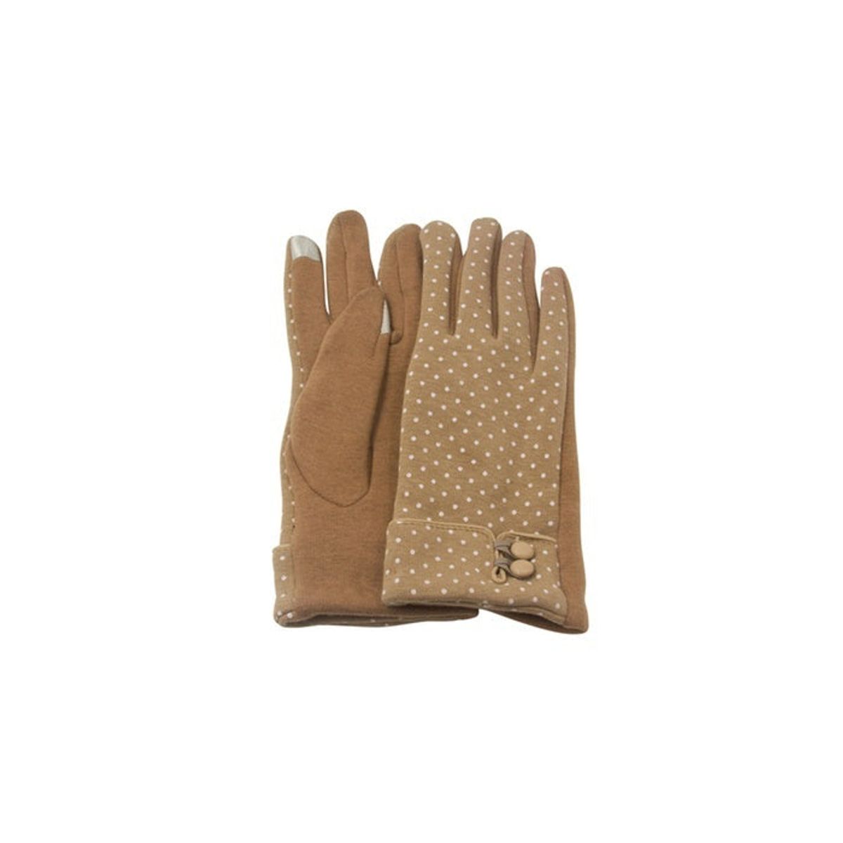 Women's Touchscreen-Compatible Fleece Gloves - Dot Camel
