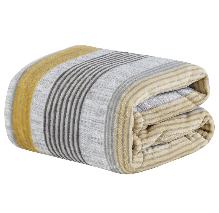 Photos - Duvet Noble House Noble House Luxe Plush Bungalow Collection Throw Blanket - Bungalow Brea Stripe SHD-BREA STRIPE-THROW-50 X 70