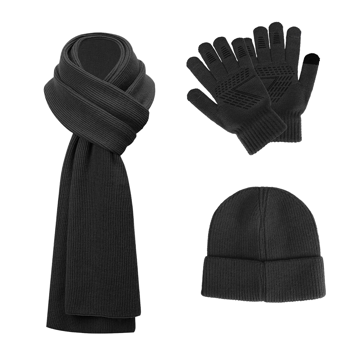 Winter Beanie,  Scarf, and Gloves Set - NPolar Winter Beanie Hat Scarf Gloves B