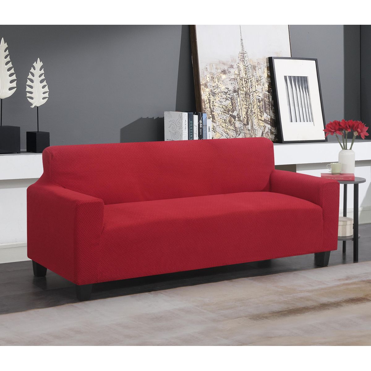 Photos - Furniture Cover Private Label Super Stretch Chair, Loveseat, or Sofa Slipcover - Sofa Burgundy STRETCH-SOFA -BURGUNDY