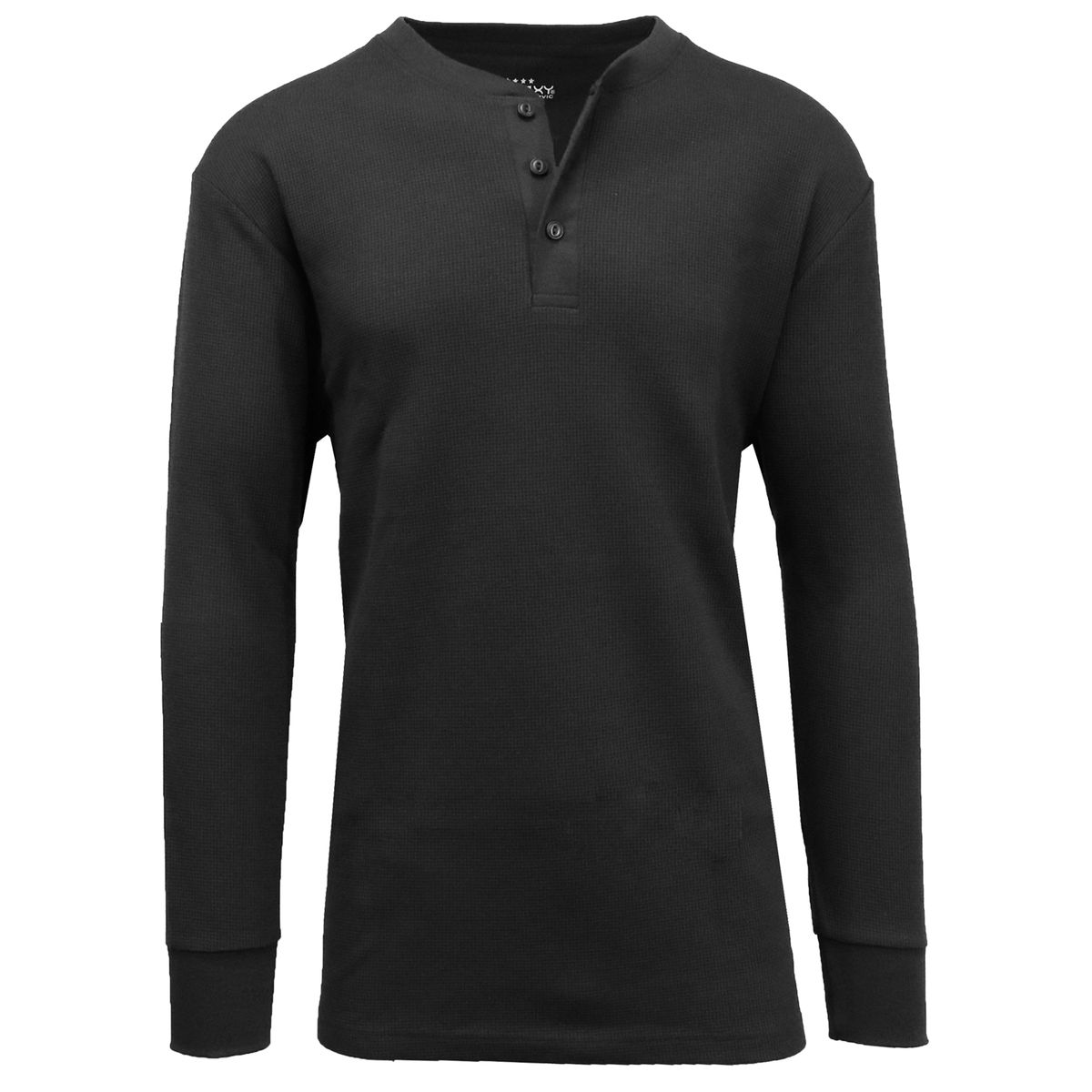 Men's Long Sleeve Henley Thermal Shirts (1 or 2-Pack) - Small - Black