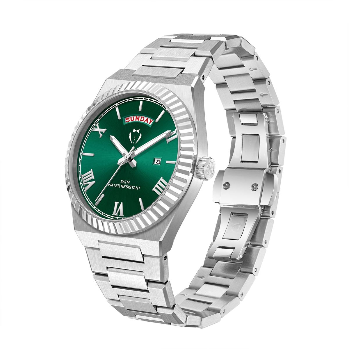 Men's 40mm Diamond-Cut Watches - Green