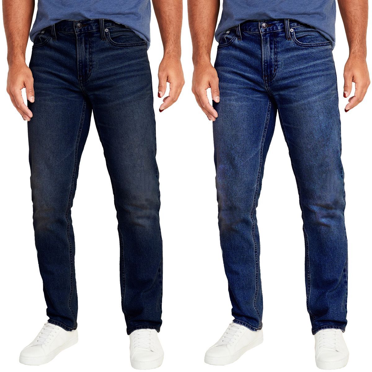 Men's Flex-Stretch Slim Straight Jeans with 31-Inch Inseam (1 or 2-Pair) - MBJ-Jeans / DB-MB / 40