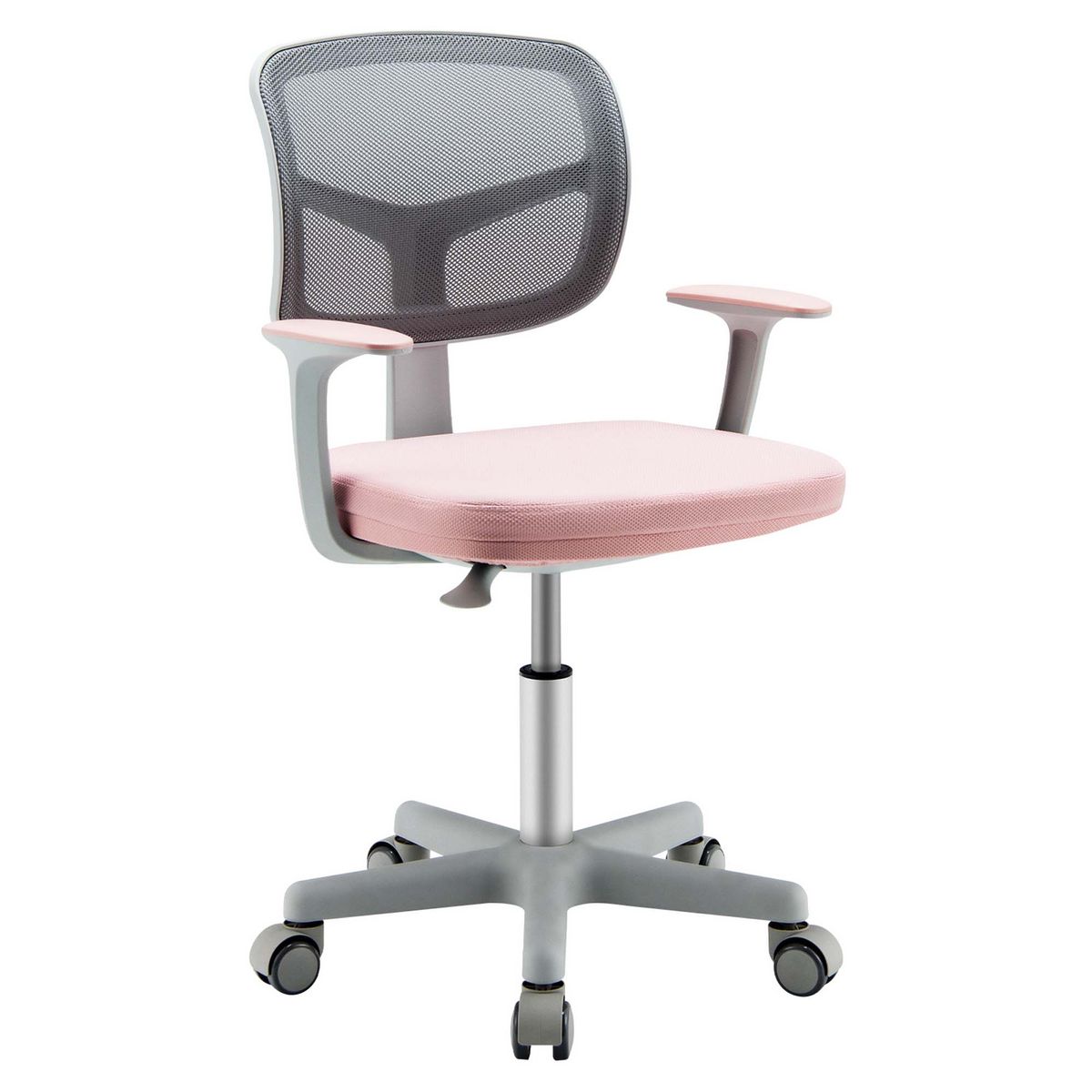 Photos - Chair Costway Kids' Adjustable Desk  with 5 Rolling Universal Casters - Kids Desk  -Pink HY10040PKNEW 