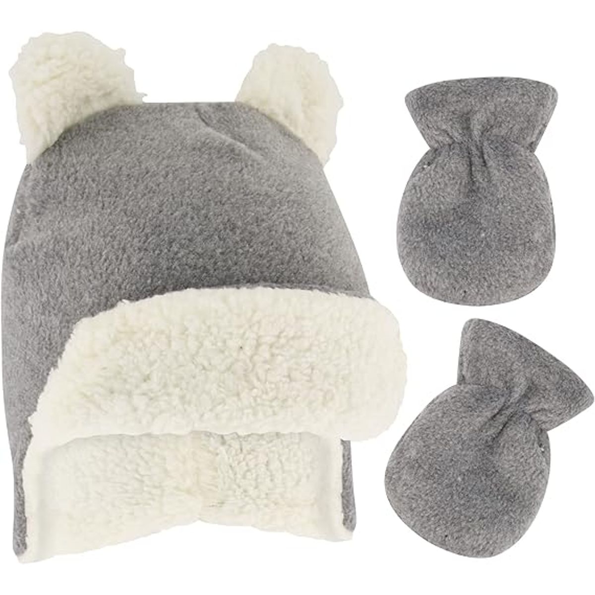 Rising Star Baby Winter Hat and Mittens Set - Infant Winter Hats Mittens Set Gray12-24
