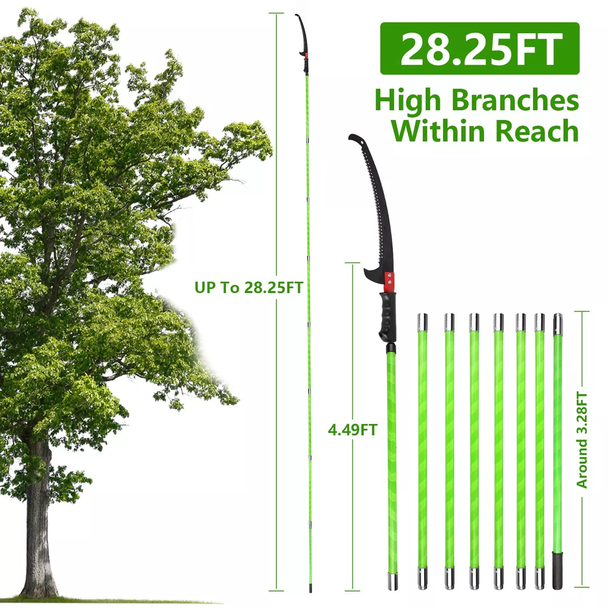 Extendable Manual Pole Saw for Tree Trimming - iMounTEK Extendable Tree Pole Saw 8M
