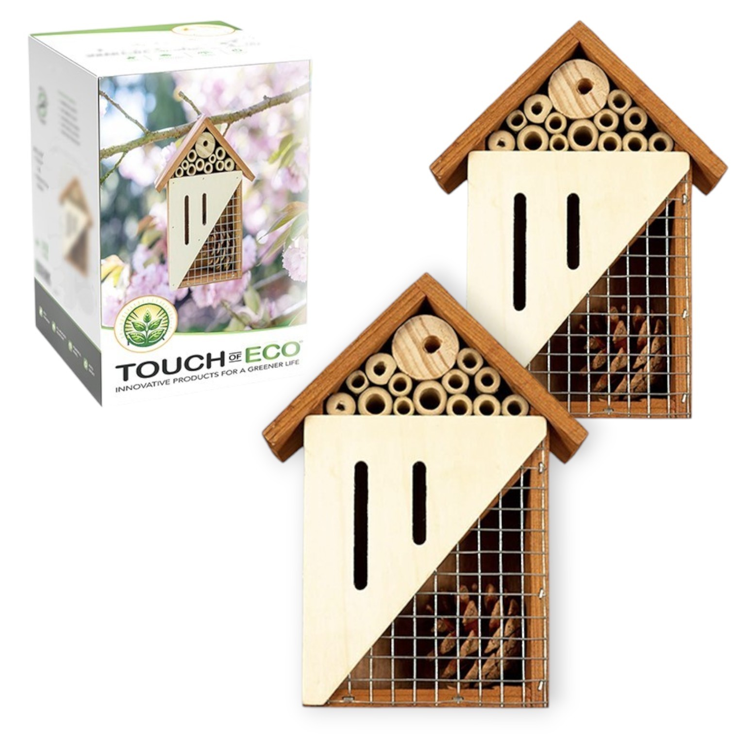 Bee & Butterfly Wooden Insect Home or Palace (1 or 2-Pack) - Pollination Home 2 Pack