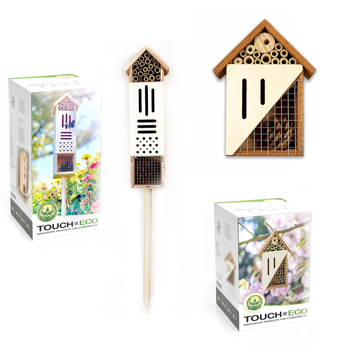 Bee & Butterfly Wooden Insect Home or Palace (1 or 2-Pack) - Pollination Home & Palace Combo Pack