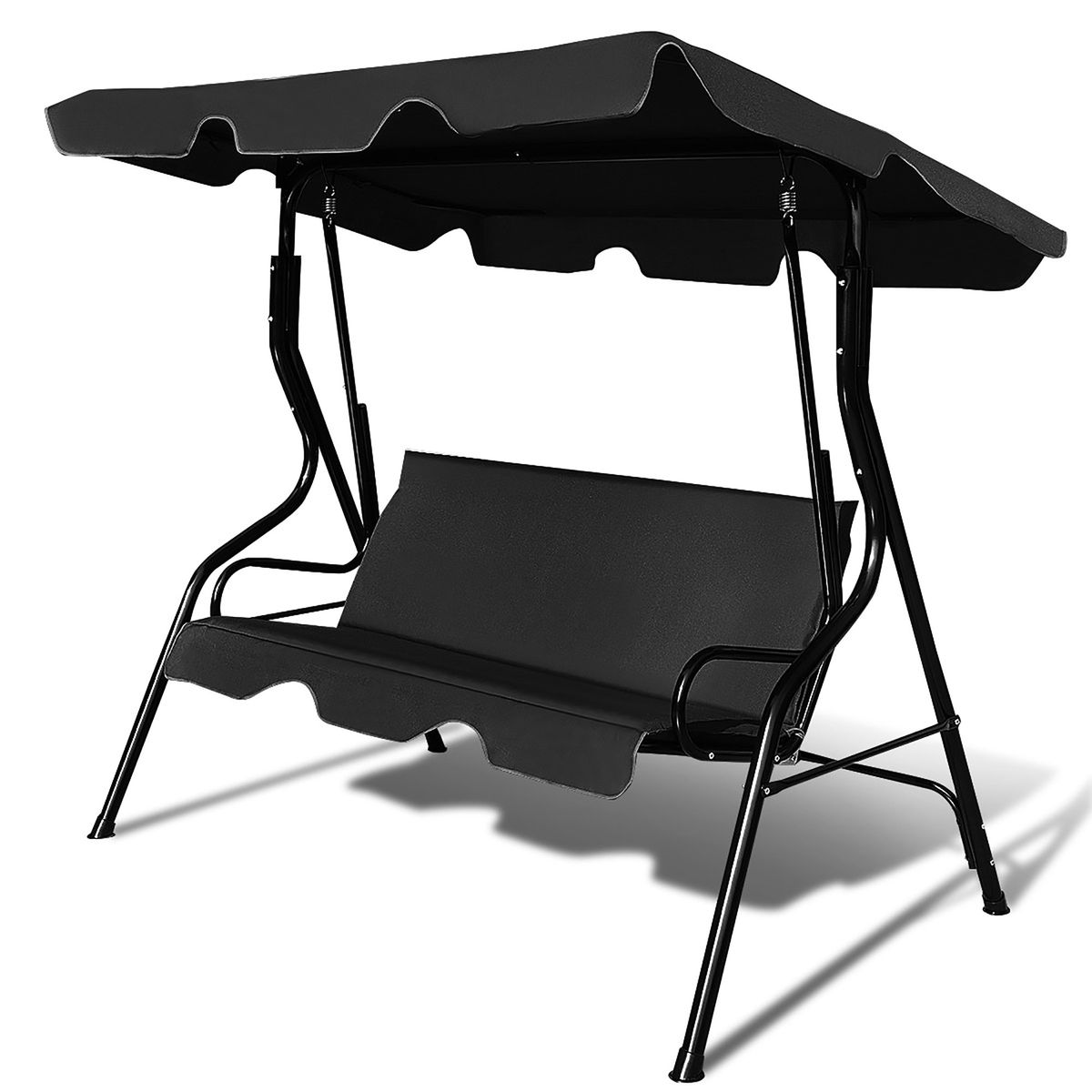 Photos - Canopy Swing Costway 3-Seat Cushioned Patio Canopy Glider Swing -  Patio 3 Seats Canopy S OP3101BK 