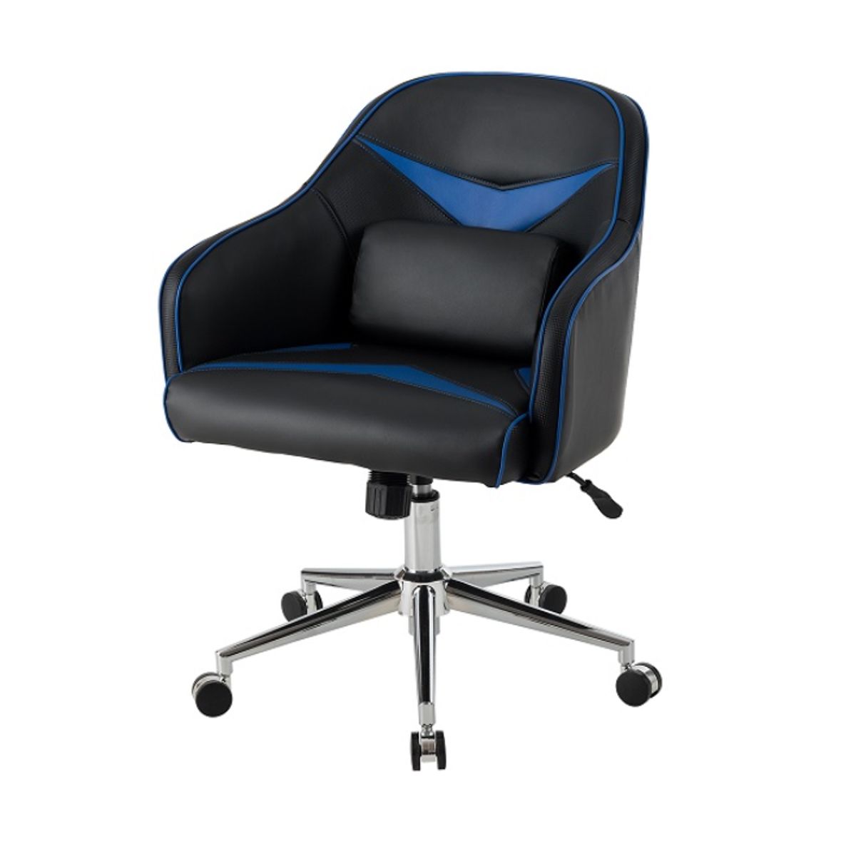 Adjustable Height Massaging Lumbar Task Chair  - Blue