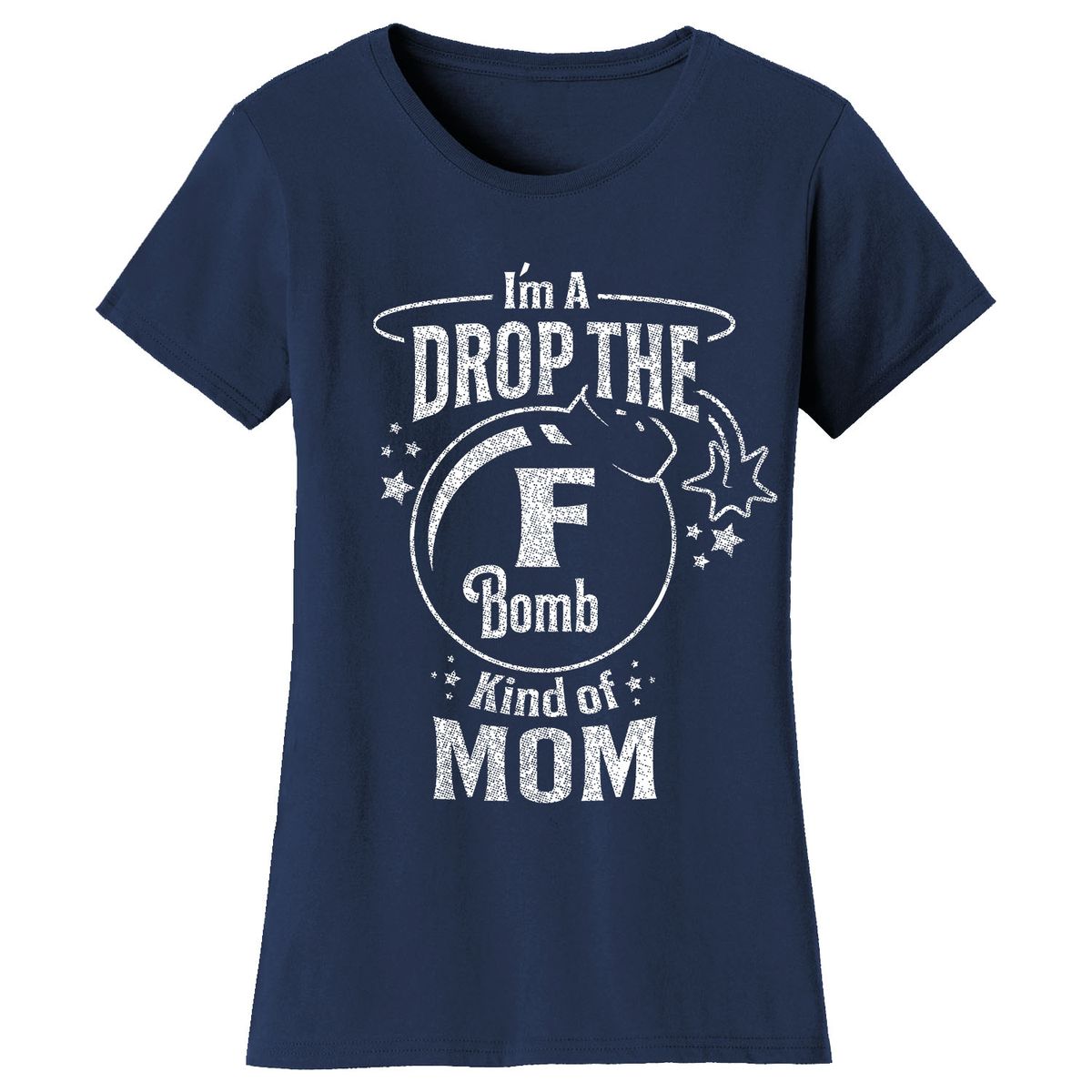 Women’s Mom Humor T-Shirt - Bomb - Navy / XL