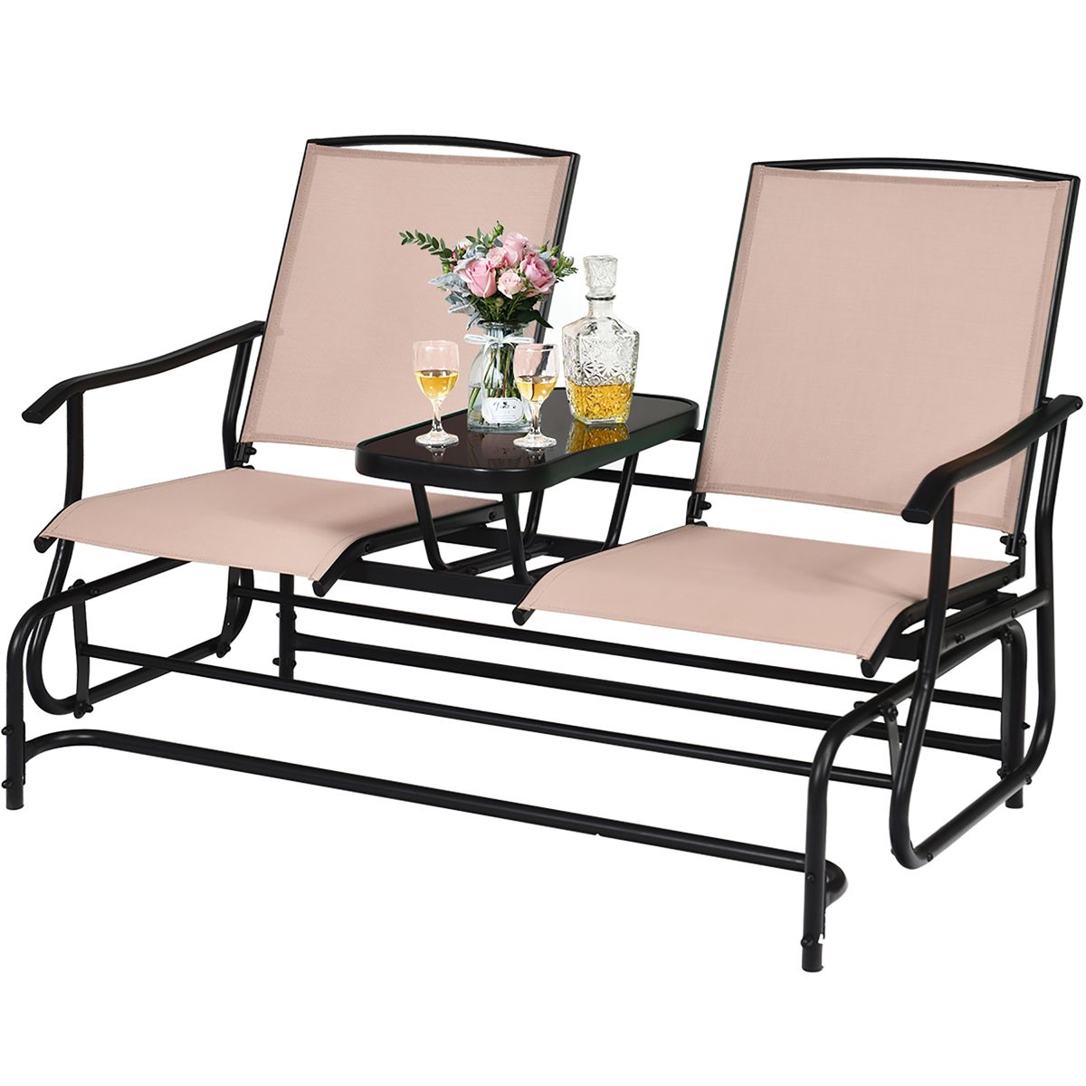 Photos - Garden Furniture Costway 2-Person Double Patio Glider - Glider Chair BE OP70357-UNTIL 