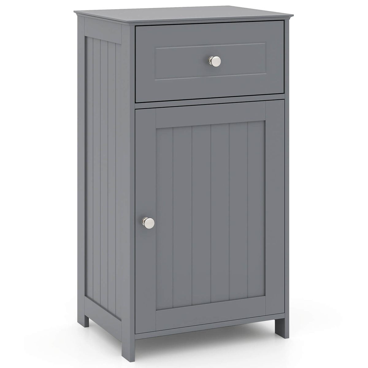 Photos - Wardrobe Costway Floor Storage Cabinet with Drawer and Shelf - Drawer Shelf-Gray HCST07315 