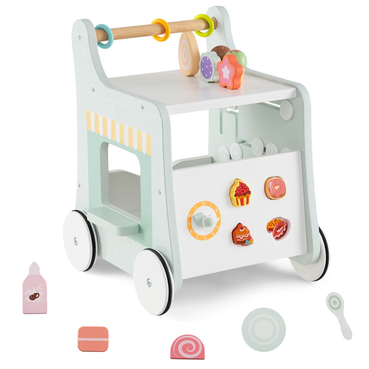 Wooden Ice Cream Stand Baby Walker - Baby Walker -Green