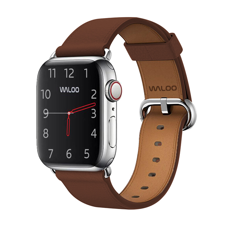 Photos - Watch Strap Waloo Waloo® Classic Leather Band for Apple Watch Series 1-7 - BROWN 38/40