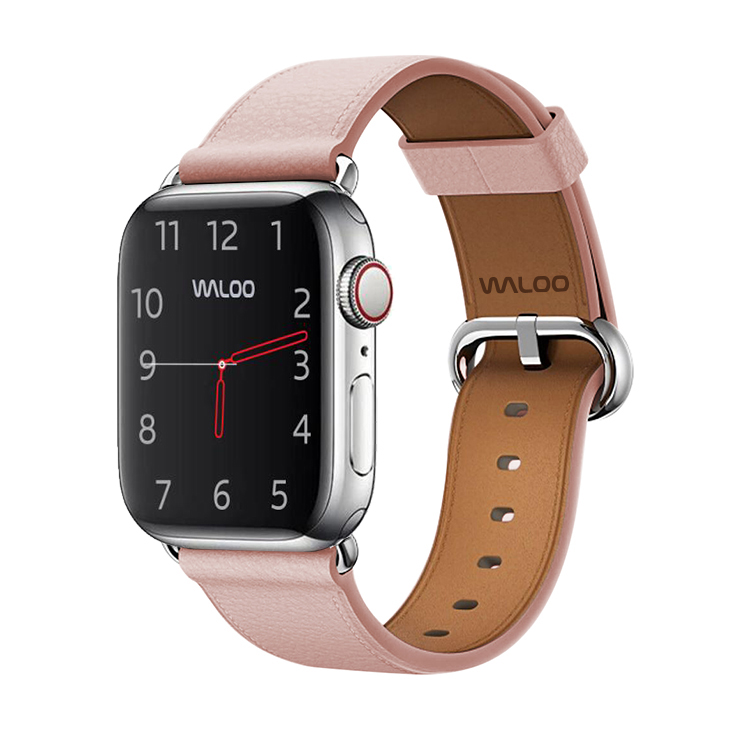Photos - Watch Strap Waloo Waloo® Classic Leather Band for Apple Watch Series 1-7 - PINK 42/44/