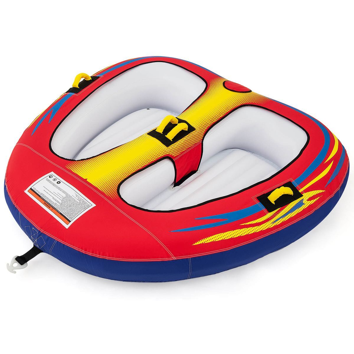 Towable Tube with Quick Connector & Drainage System for Boating - Costway Towable Tube for Boati