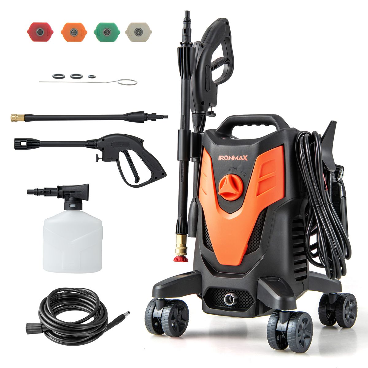 Photos - Pressure Washer Costway 2400-PSI Electric with 4 Universal Wheels - -Orange HCST00561