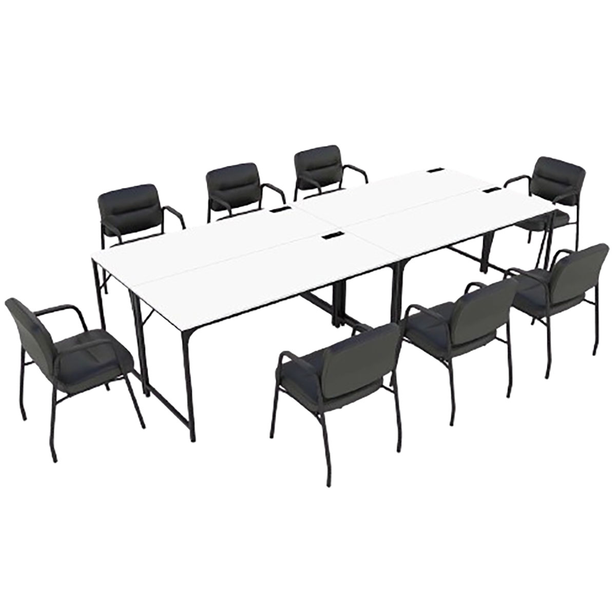 Photos - Office Desk Costway 60-Inch Computer Desk with Charging Station & Storage Bag  -  Set of 4 Meeting Room HCST02058 (2 to 6-Pack)