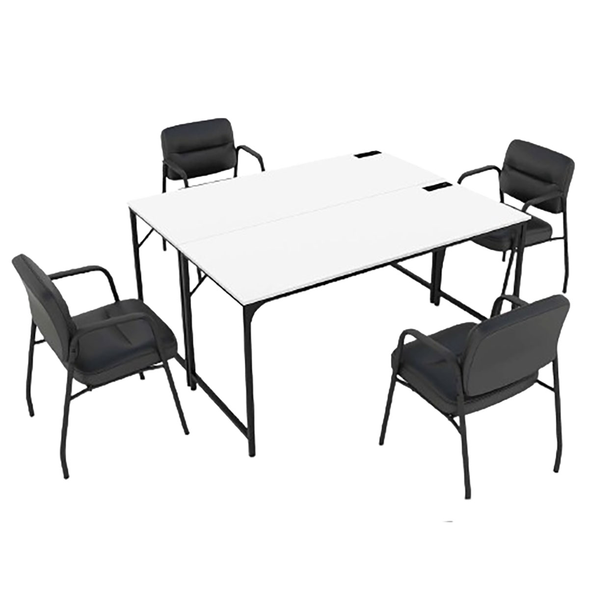 Photos - Office Desk Costway 60-Inch Computer Desk with Charging Station & Storage Bag - Set of 2 Meeting Room HCST02057 (2 to 6-Pack)