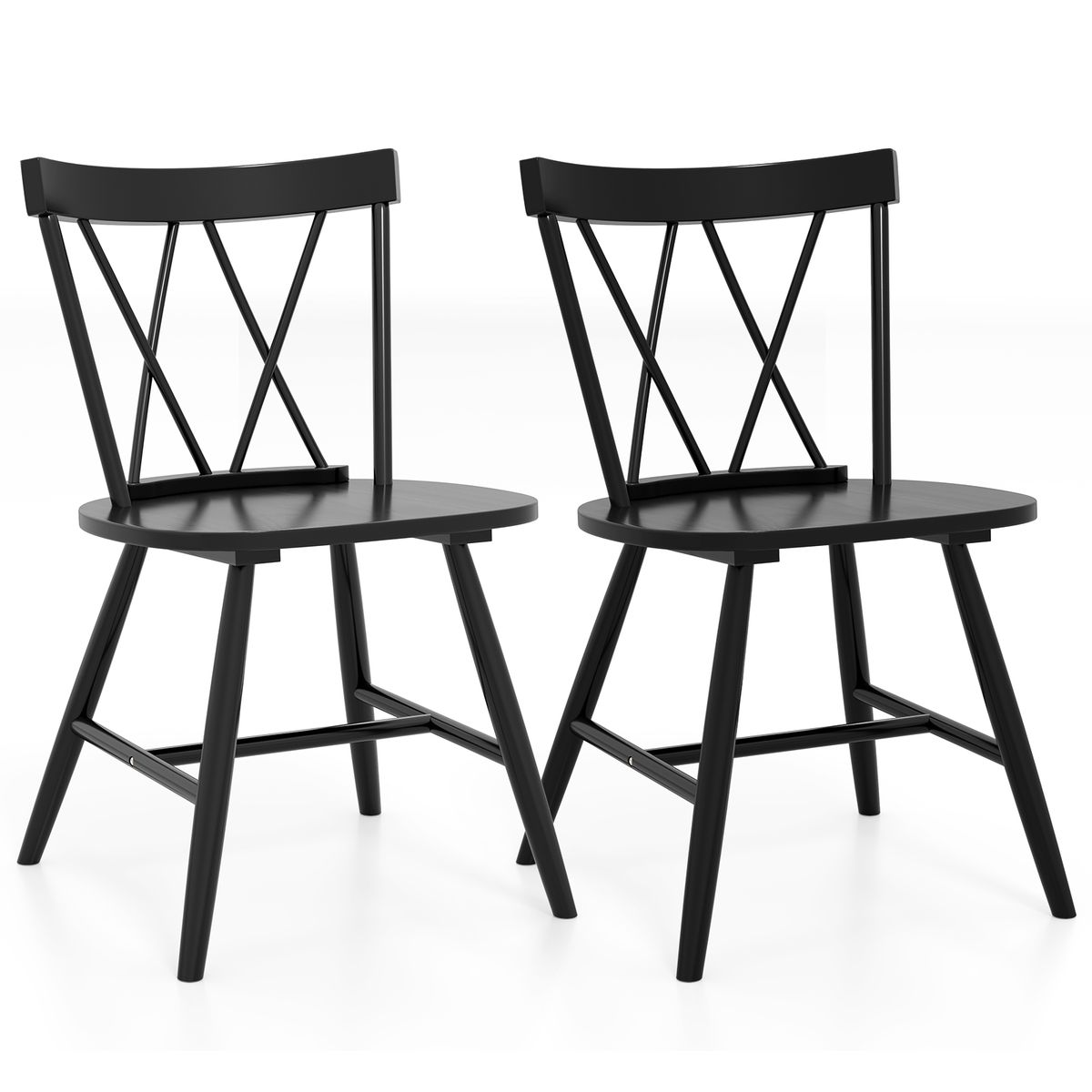 Photos - Chair Costway Farmhouse Kitchen   - Dining  Set of 2 HCST05768 (Set of 2 or 4)
