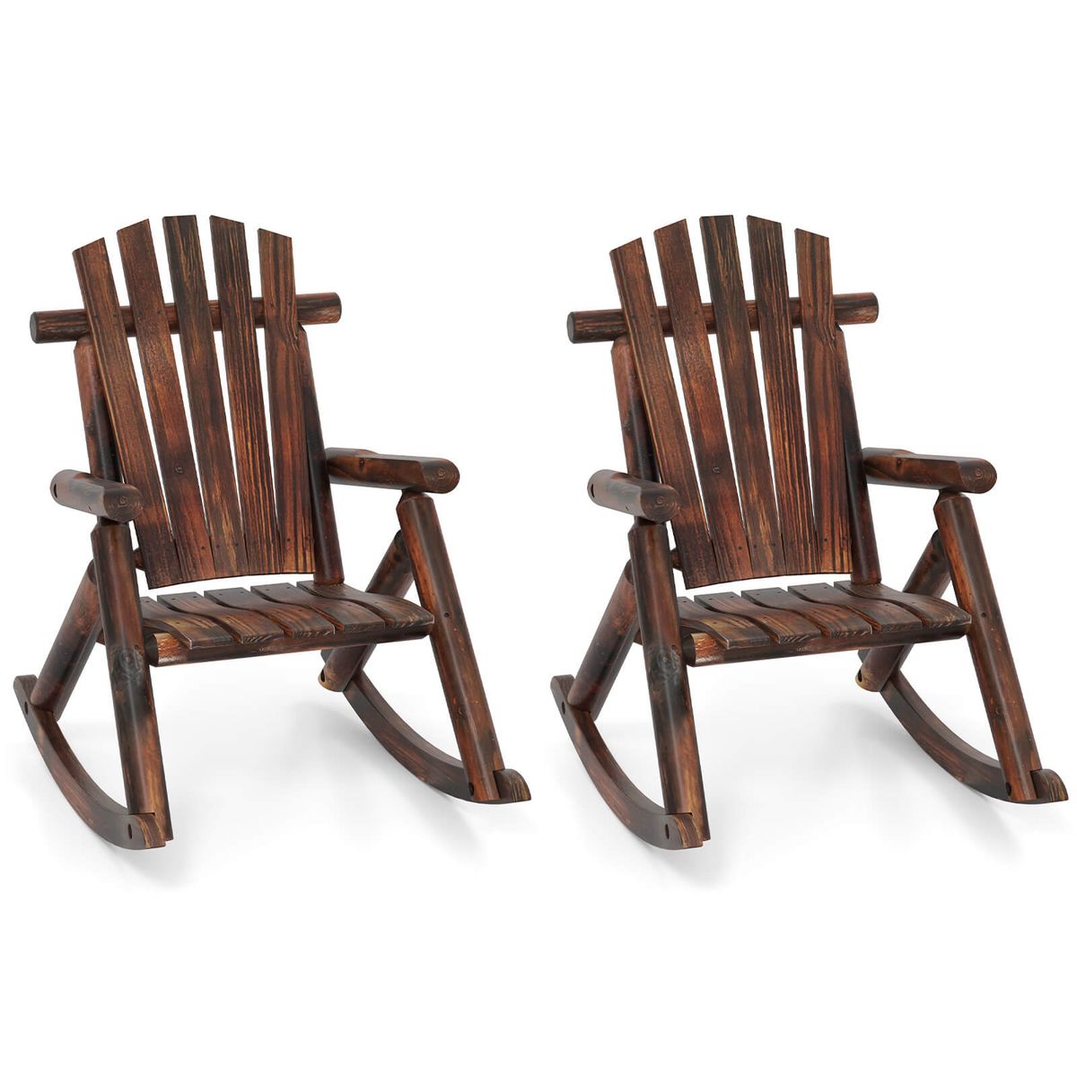 Photos - Garden Furniture Costway Outdoor Adirondack Rocking Chair - Rocking Chair-2 HCST07047 (1- or 2-Pack)