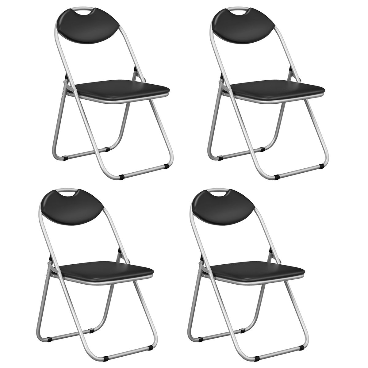 Photos - Chair Goplus Portable Folding Dining  Set with Carrying Handle  - Folding s 4PCS HW54398-4 (2- or 4-Pack)