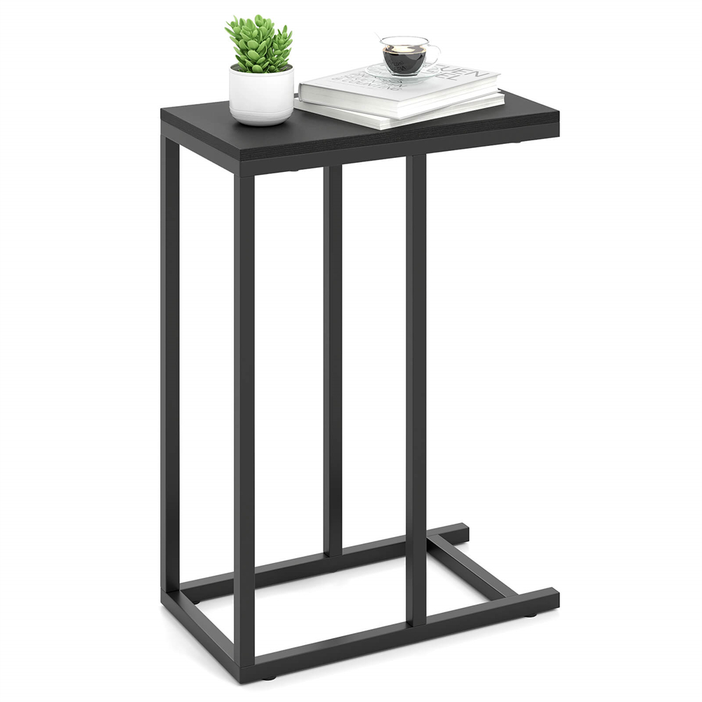 Photos - Coffee Table Costway C-Shaped Industrial Side Table - C-shaped Side Table -Black HCST07129 