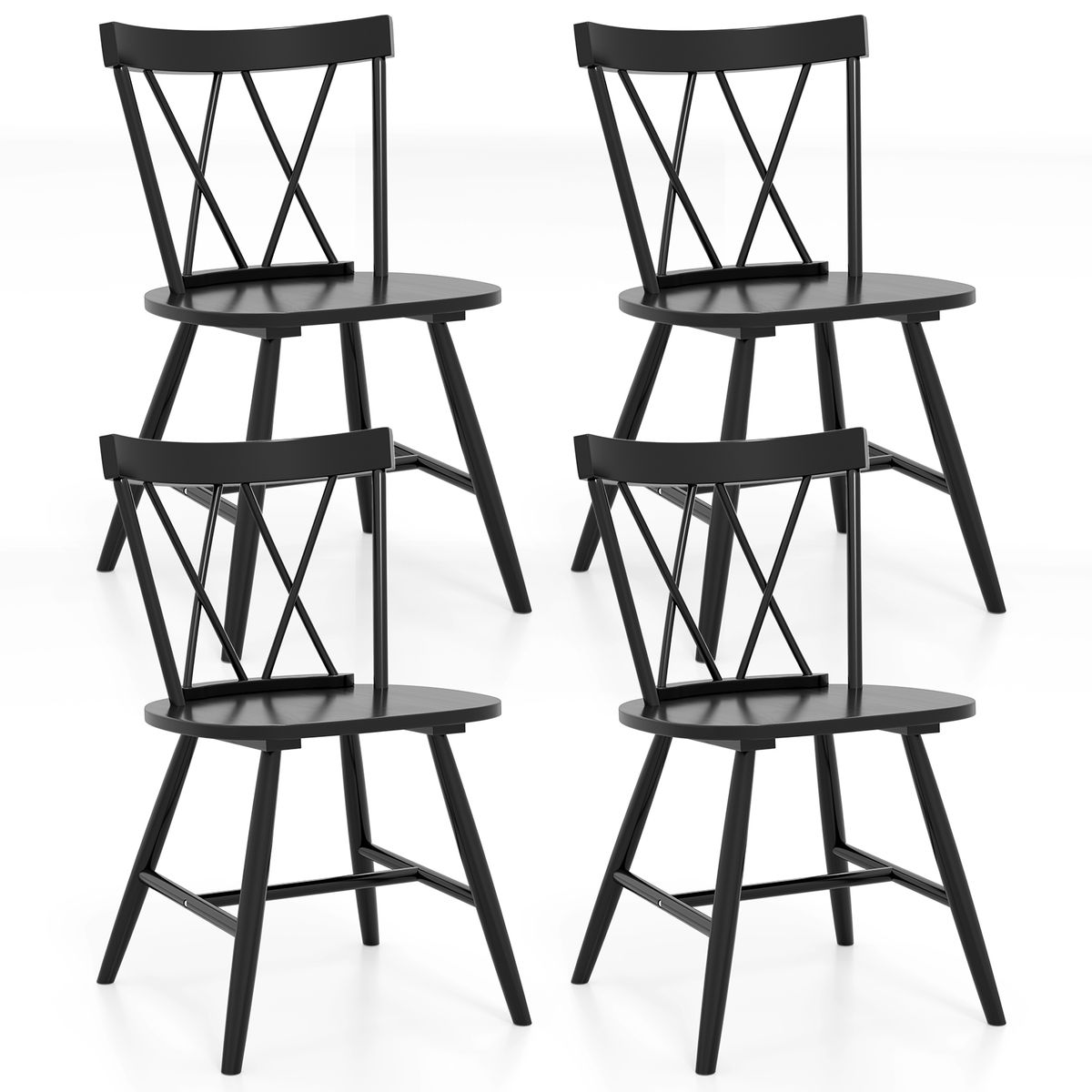 Photos - Chair Costway Farmhouse Kitchen   - Dining  Set of 4 HCST05739 (Set of 2 or 4)