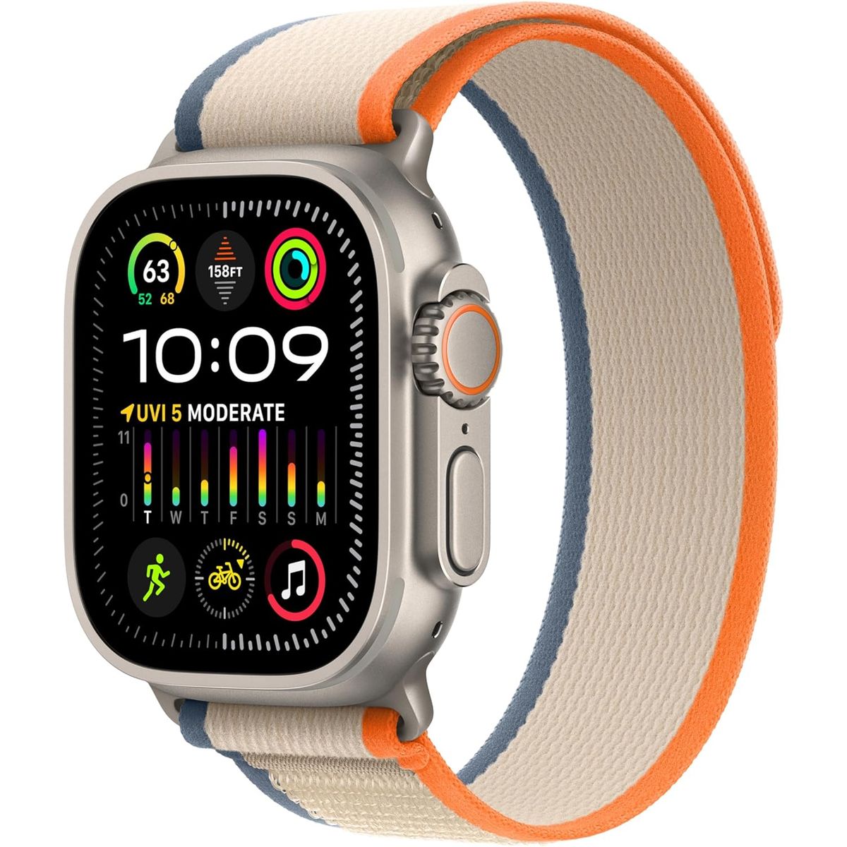 Apple Watch Ultra 2 (2023, GPS+LTE- 49MM ) - Orange/Beige Trail Loop