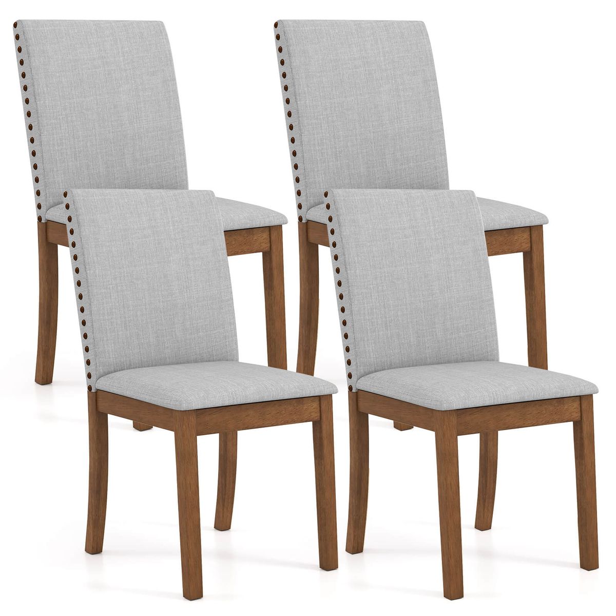 Photos - Chair Costway Upholstered Dining   - 4-Piece HCST08186 (Set of 2 or 4)
