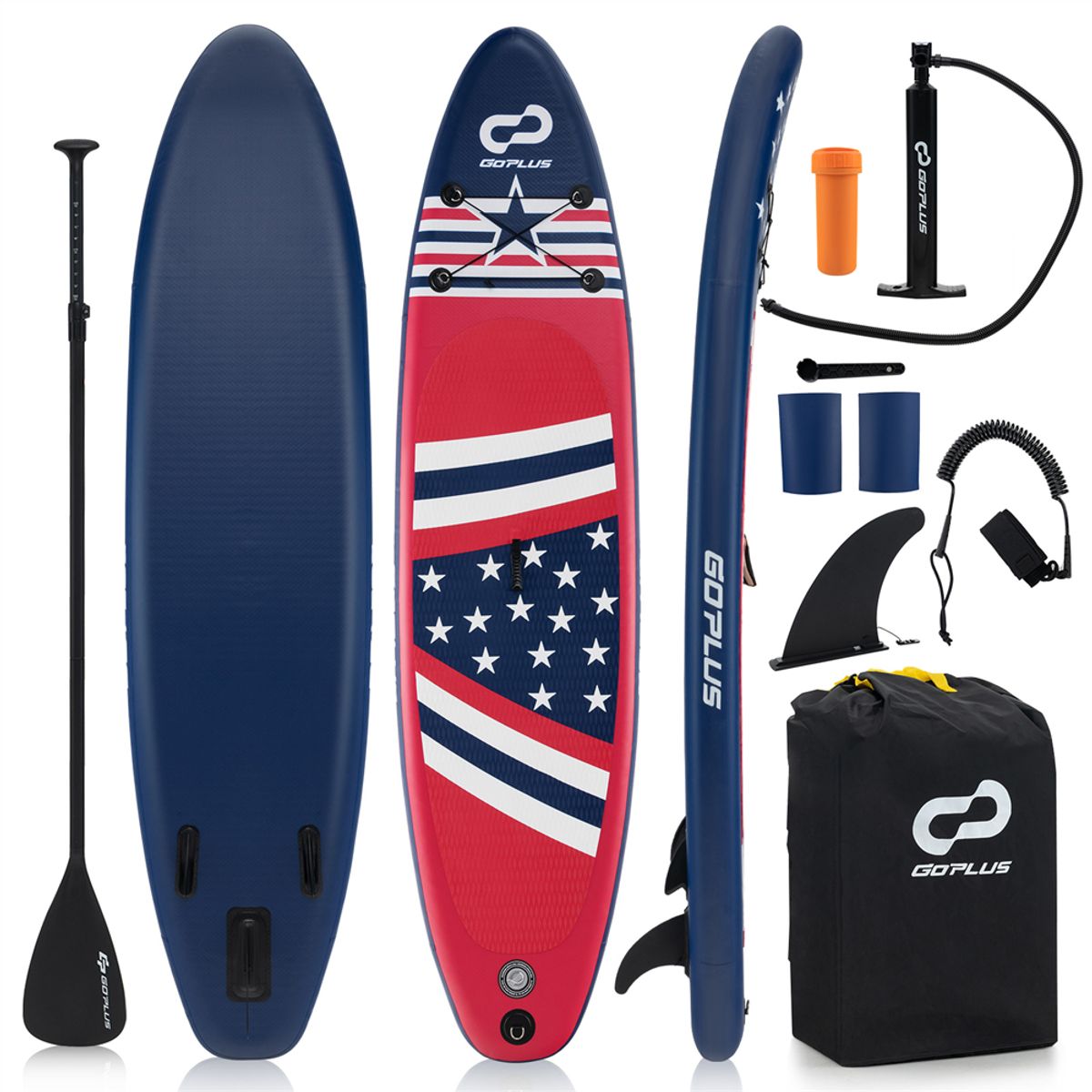 Photos - Paddleboard Costway 10- or 11-Foot Inflatable Stand-Up Paddle Board with Paddle - 10' Paddle Board BL HCST01835 
