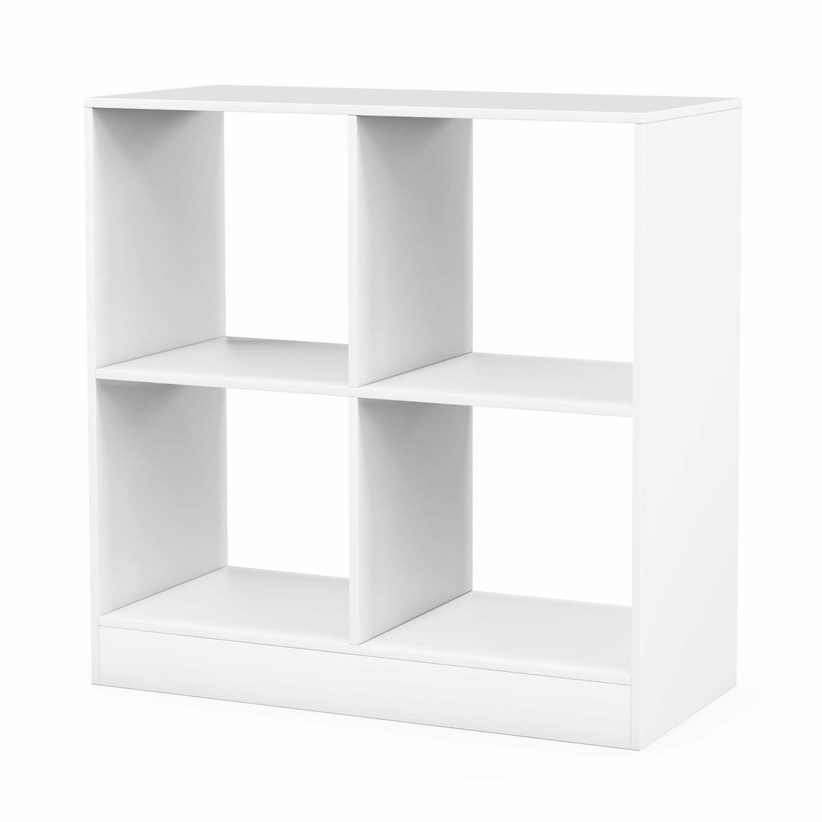 Photos - Wardrobe Costway 4-Cube Wooden Open Storage Bookshelf - White CB10443WH