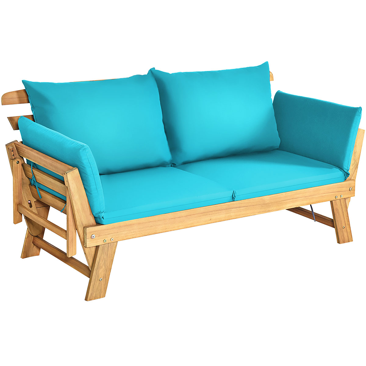 Adjustable Patio Convertible Sofa with Thick Cushion - Sofa Daybed TU