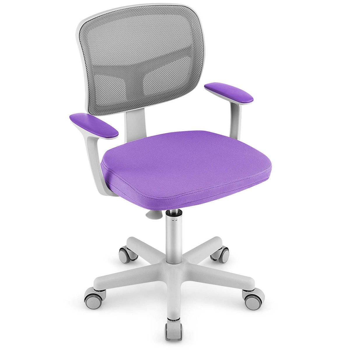 Photos - Chair Costway Kids' Adjustable Desk with 5 Rolling Universal Casters - Kids Desk -Purple HY10040ZS