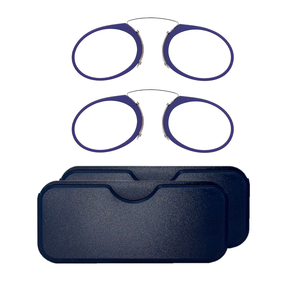 Photos - Glasses & Contact Lenses Private Label Pocket-Stick Slim Reading Glasses with Storage Case - 2PK Navy 2.00+ 2PK-NAVY-2(2-Pack)