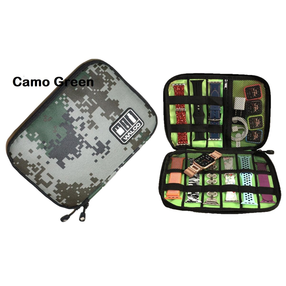 Photos - Travel Bags Waloo Portable Travel Bag for Cellphone and Electronics Accessories - Camo-Green CAMO GREEN BOXES ACCESSORY BAG
